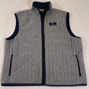 North Sails Men’s Polartec Fleece Vest Gray Full Zip Quilted Pockets Size Large